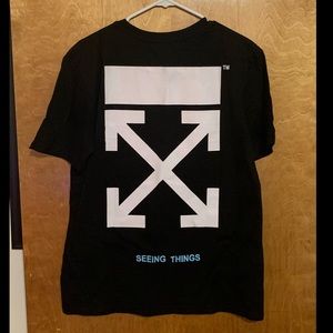 Off-White Mens T-Shirt, “Seeing Things” Shirt, XL
